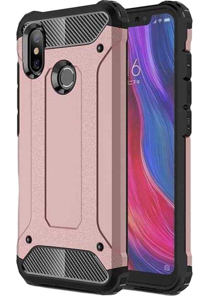 Xiaomi Mi 6x Kapak Çift Katmanlı Zırh Tank Kılıf - Rose Gold