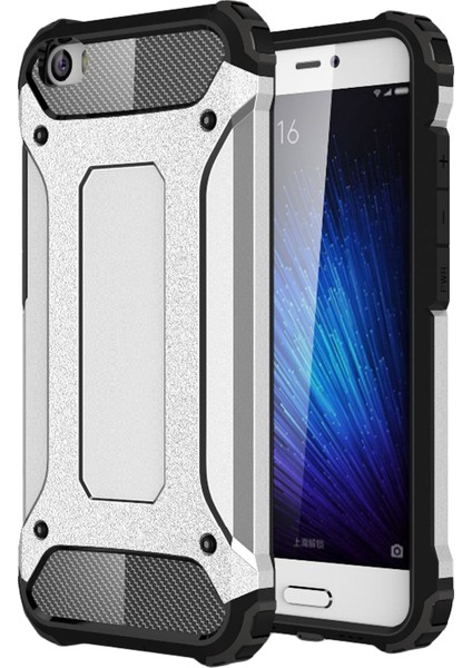 Xiaomi Mi 5 Kapak Çift Katmanlı Zırh Tank Kılıf - Gri