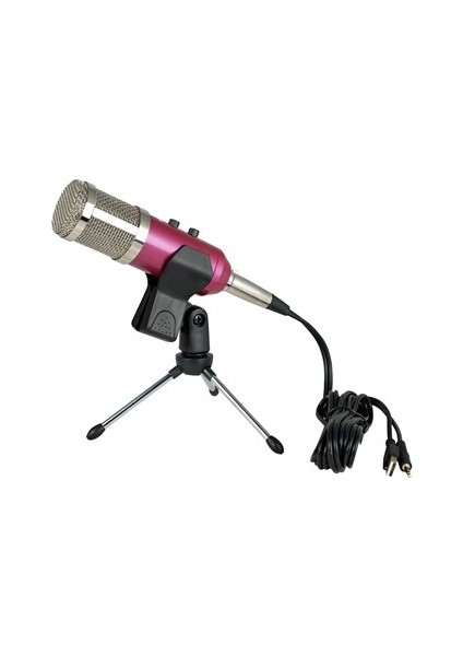 BM-300 Usb Girişli Condenser Stüdyo Mikrofonu (Pembe)