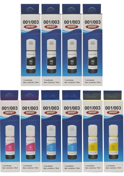 103 L1110 L3110 L3111 L3150 Uyumlu Mürekkep Renkli 70 ml 10 Adet fiyatları