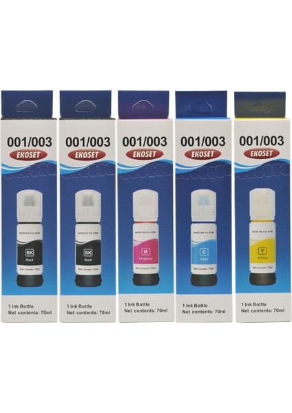 103 L3151 L3156 L3160 L5190 Uyumlu Mürekkep Renkli 70 ml 5 Adet fiyatları