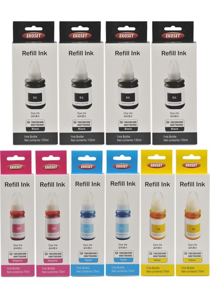Canon G2400 G2410 G2411 G2415 Uyumlu Renkli Mürekkep 10 Adet fiyatları