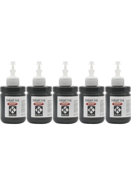 Epson L605 L655 L1455 Uyumlu Siyah Mürekkep 140 ml 5'li Set