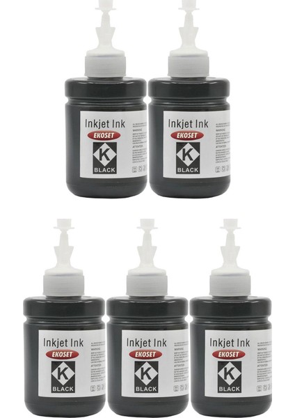 Epson L605 L655 L1455 Uyumlu Siyah Mürekkep 140 ml 5'li Set modelleri