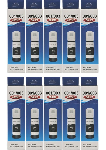 103 L1110 L3110 L3111 L3150 Uyumlu Mürekkep Siyah 70 ml 10 Adet fırsatları