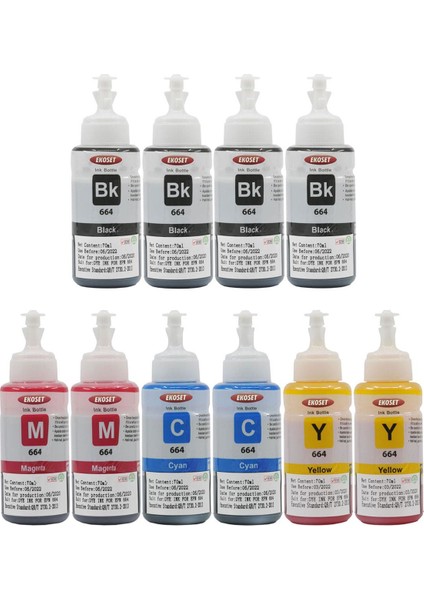 L3050 L3060 L3070 L1300 Uyumlu Mürekkep Renkli 70 ml 10 Adet modelleri