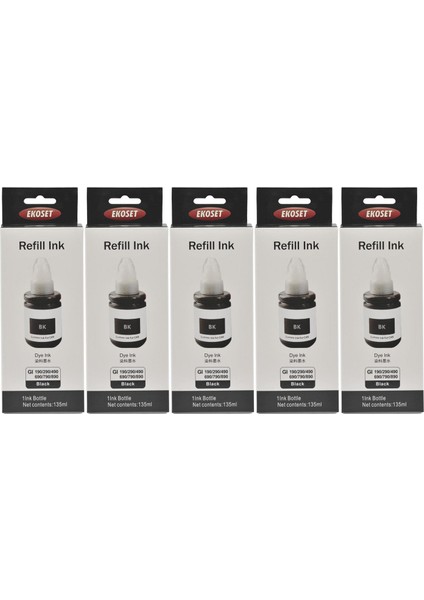 Canon G4400 G4410 G4411 Uyumlu Siyah Mürekkep 135 ml 5'li Set fiyatları