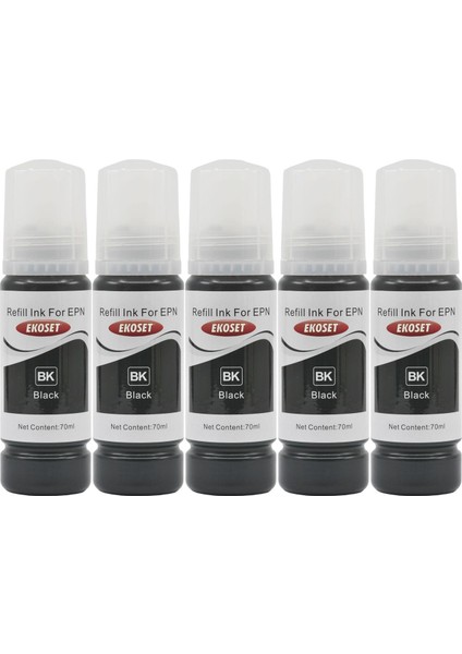 103 L3151 L3156 L3160 L5190 Uyumlu Mürekkep Siyah 70 ml 5 Adet
