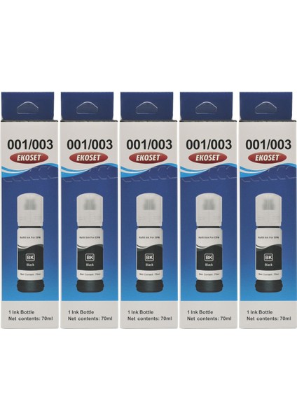 103 L3151 L3156 L3160 L5190 Uyumlu Mürekkep Siyah 70 ml 5 Adet fiyatları