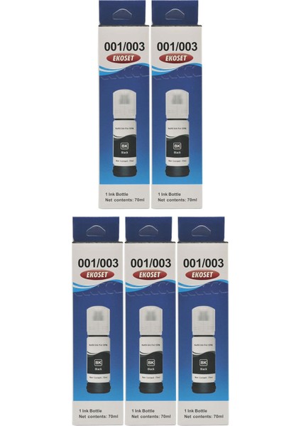 103 L3151 L3156 L3160 L5190 Uyumlu Mürekkep Siyah 70 ml 5 Adet fırsatları