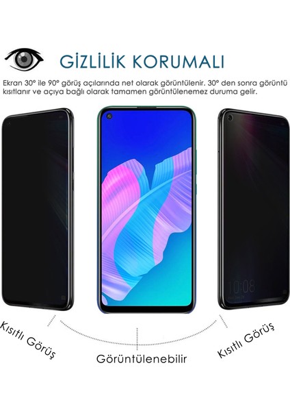 Huawei P 40 Lite E Gizlilik Korumalı Cam Ekran Koruyucu Siyah fiyatları