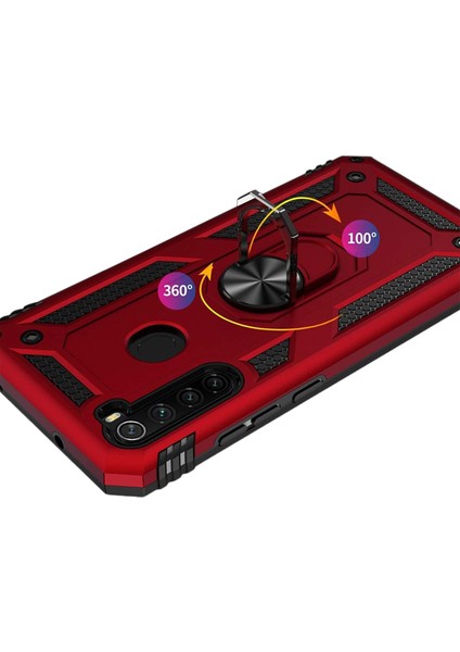Samsung Galaxy A21 Kılıf A215 Selfie Yüzüklü Iki Katmanlı Koruyucu VGA Kırmızı fırsatları