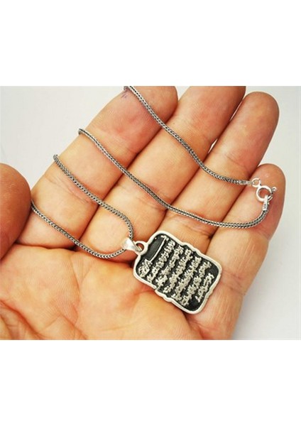 Ayetel Kürsi Erkek Gümüş Kolye Zincir