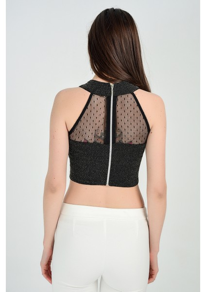 Simli Ön ve Arka Tül Bluz | BLZ31351 Gold modelleri