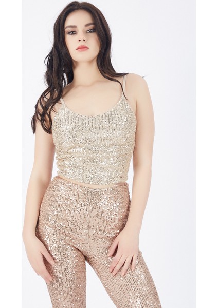 Astarlı Croptop Askili BUSTIYER_BUS32491 Bej fiyatları