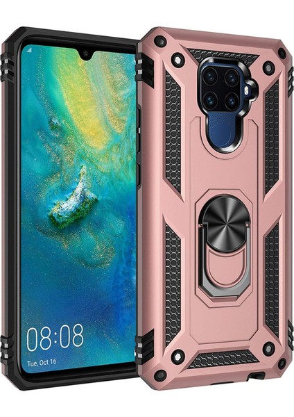 Huawei Mate 30 Lite Kılıf Selfie Yüzüklü Iki Katmanlı Koruyucu VGA