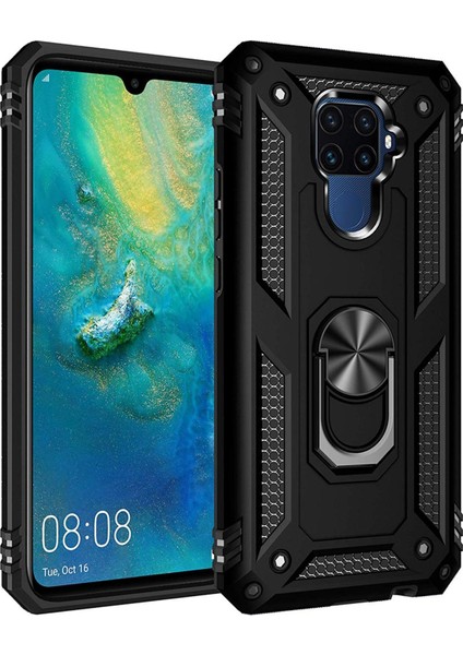 Huawei Mate 30 Lite Kılıf Selfie Yüzüklü Iki Katmanlı Koruyucu VGA