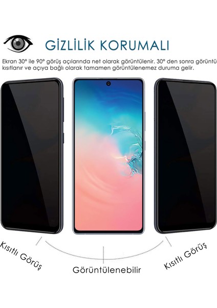 Samsung Galaxy S10 Lite Gizlilik Korumalı Cam Ekran Koruyucu