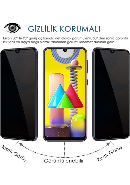 Samsung Galaxy M31 Gizlilik Korumalı Cam Ekran Koruyucu fiyatları