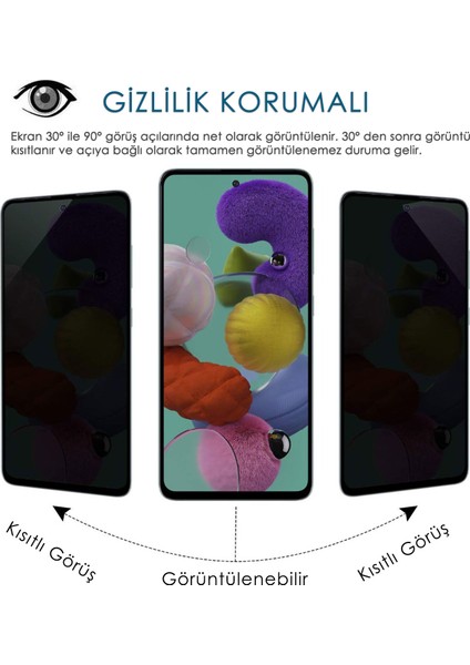 Samsung Galaxy A51 Gizlilik Korumalı Cam Ekran Koruyucu fiyatları