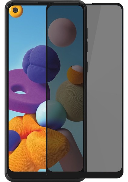 Samsung Galaxy A21 Gizlilik Korumalı Cam Ekran Koruyucu