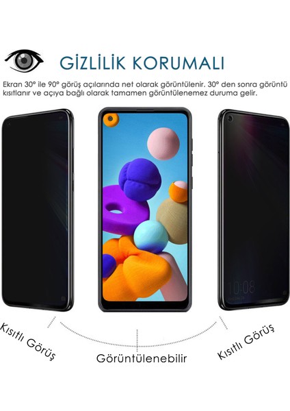 Samsung Galaxy A21 Gizlilik Korumalı Cam Ekran Koruyucu fiyatları