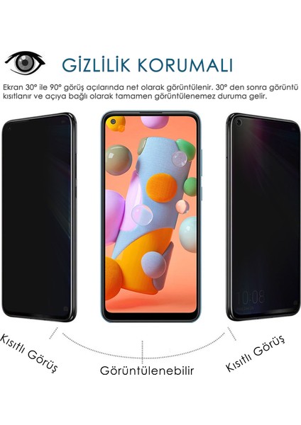 Samsung Galaxy A11 Gizlilik Korumalı Cam Ekran Koruyucu fiyatları