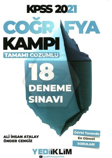 2021 KPSS Coğrafya Kampı Tamamı Çözümlü 18 Deneme Sınavı