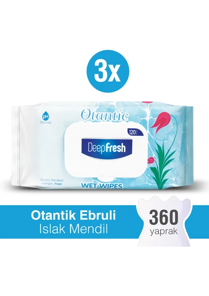 Deep Fresh Otantik Islak Mendil Ebruli 3 x 120 Yaprak