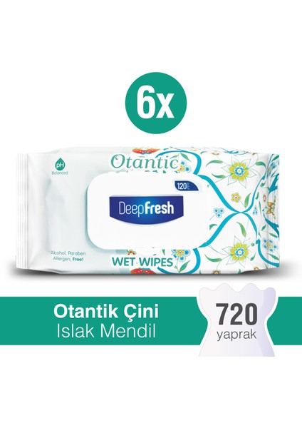 Deep Fresh Otantik Islak Mendil Çini 6 x 120 Yaprak