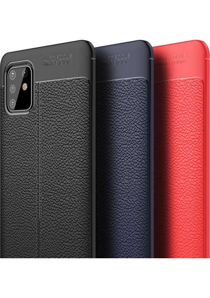 Samsung Galaxy M31S Kılıf Niss Silikon Deri Görünümlü Niss Lacivert