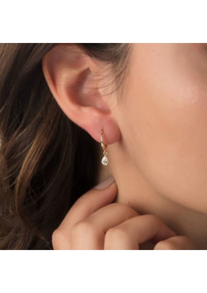 Damla Taşlı Altın Sallantılı Küpe 14K Gold fiyatları