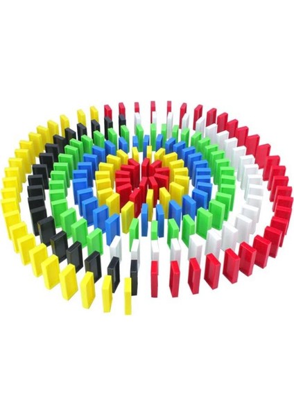 100 Parça Renkli Ahşap Domino Seti