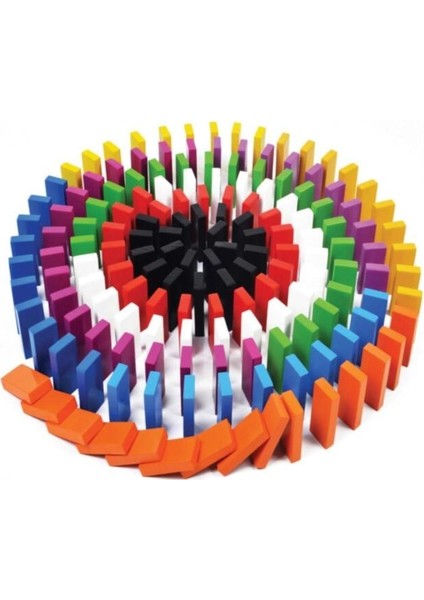 100 Parça Renkli Ahşap Domino Seti