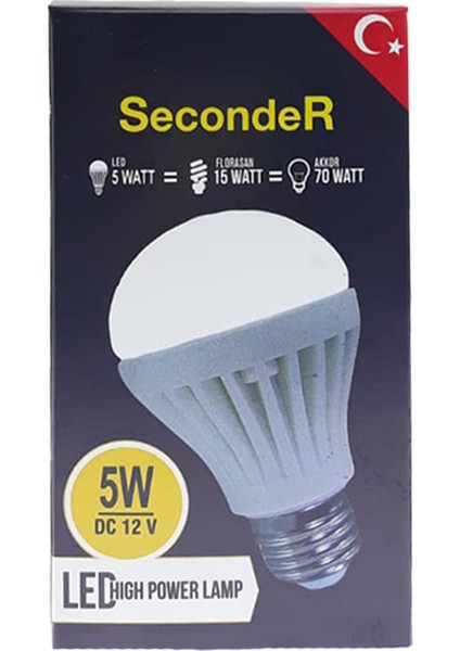 12 Volt Solar Ampul 5 Watt Seconder