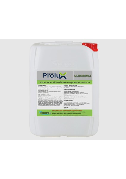 Prolüx Endüstriyel Bulaşık Makinesi Durulama Parlatıcısı 20 Kg.
