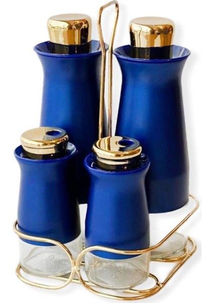 Sembol Kitchen Art-50 Stantlı 4’lü Yağlık Sirkelik Takımı Mavi