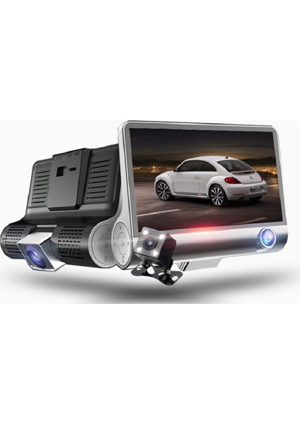 4" Araba Üç Yön Geri Vites HD Sürüş Kaydedici Kamera (Yurt Dışından)