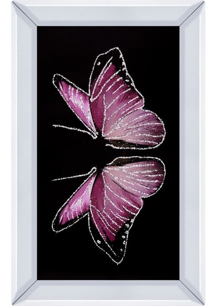 Pembe Aynalı Kelebek Tablo 40X60CM