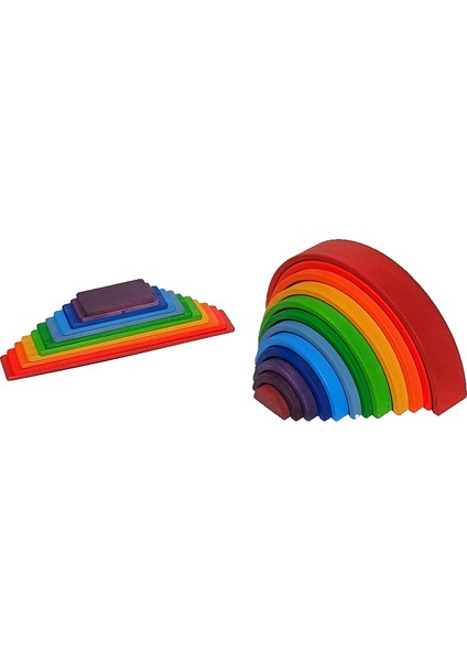 Kırt Kırt Ahşap Waldorf Gökkuşağı Kartları Seti