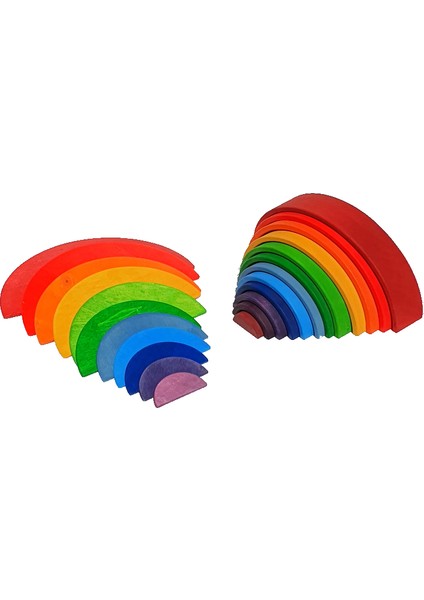 Kırt Kırt Ahşap Waldorf Gökkuşağı & Tablası Seti