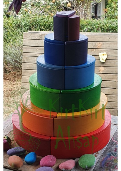 Kırt Kırt Ahşap Waldorf Gökkuşağı & Tablası Seti modelleri