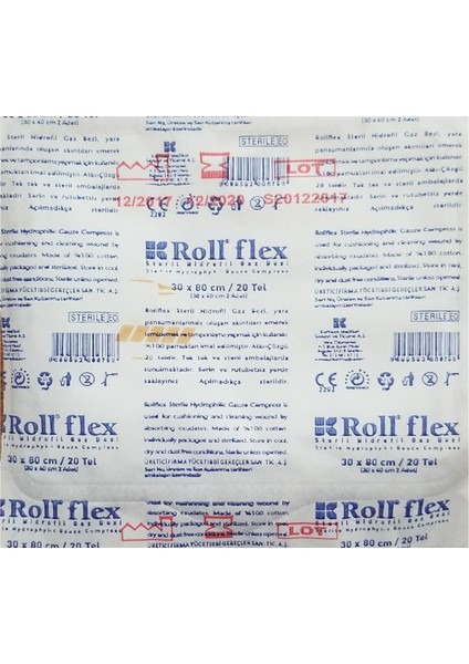 Flex 30cmx80cm Steril Gaz Bezi Spanç 10 adet