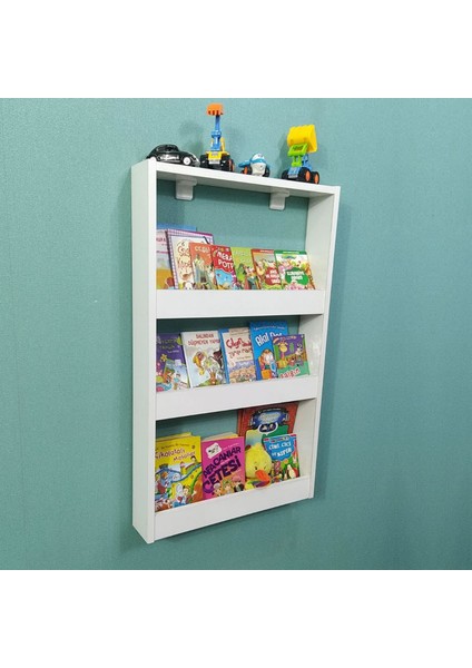 Inci Montessori Kitaplık Çocuk Odası Kitaplığı 3 Raflı Mdf