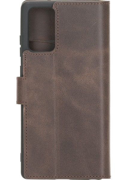 Wallet Case Deri Telefon Kılıfı Note 20 TN03 Kahve Rfıd