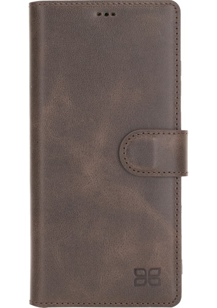 Wallet Case Deri Telefon Kılıfı Note 20 TN03 Kahve Rfıd