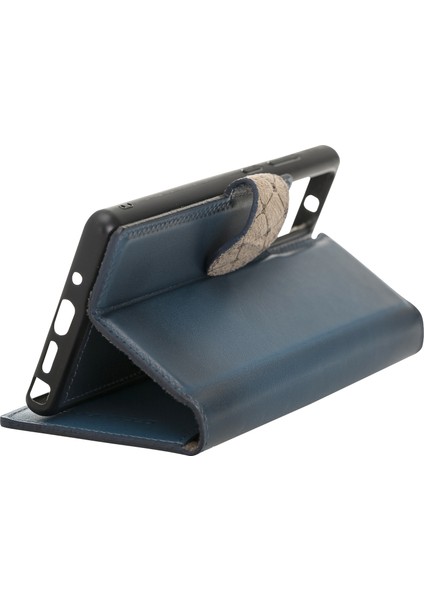 Mw Deri Telefon Kılıfı Samsung Note 20 Rfıd BRN4EF Mavi