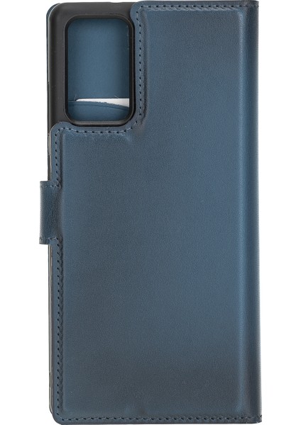 Mw Deri Telefon Kılıfı Samsung Note 20 Rfıd BRN4EF Mavi modelleri