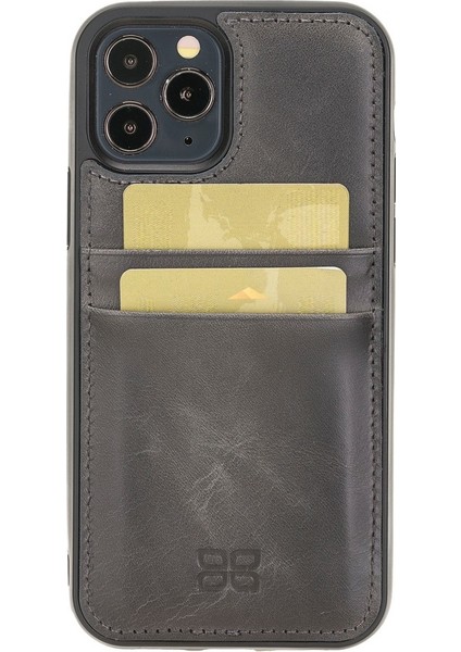 Fxc-Cc Deri Telefon Kılıfı iPhone 12 Pro Max TN18EF Gri