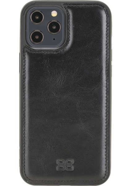 Fxc Deri Telefon Kılıfı iPhone 12 Pro Max Rst1 Siyah